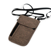 Custom Portable Travel Strap Pouch Neck Wallet with RFID Blocking Passport Holder for Men Women
