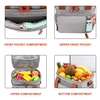 Gray Outdoor Oxford Cloth Double Layer Cooler Lunch Bags Insulated Food Carrier Bag Thermal Tote Handbags