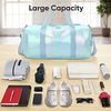 Gym Bag Sports Duffle Bag with Wet Pocket Weekender Overnight Bag with Waterproof Shoe Pouch And Air Hole for Women Girls Travel