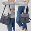 Heavy Wax Canvas Thermal Insulated Cooler Lunch Bag With Shoulder Strap