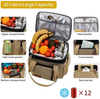 Double Layers Compression Oxford Cooler Bag Two Compartment Waterproof Picnic Lunch Cooler Bags Custom Logo