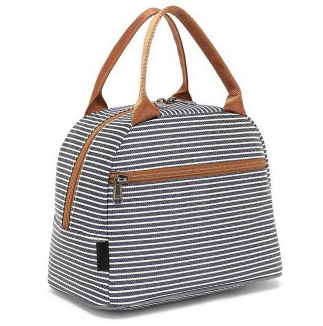 Wholesale Striped Custom Pincic School Kids Women Men Travel Sport Fish Cooler Bag Insulated Handbag Tote Lunch Bag