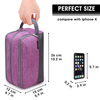 Large Two Compartments Nylon Dopp Kit Cosmetic Organizer Shaving Bag For Men, Women Toiletry Bag