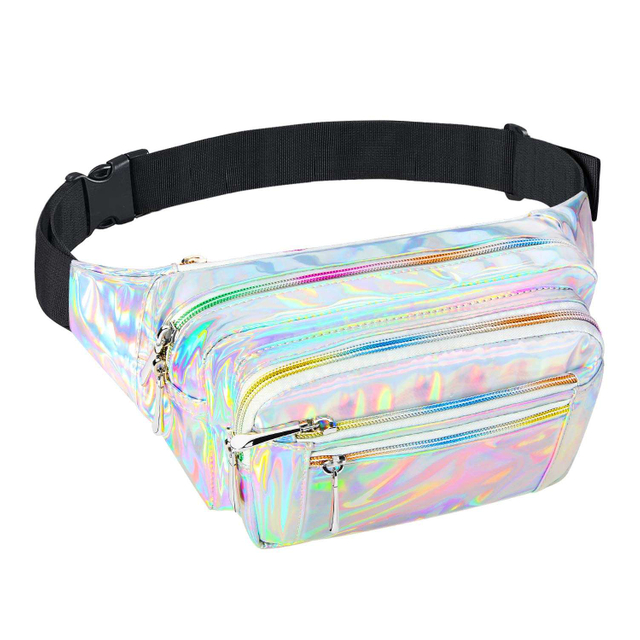 Fanny Pack Cute Belt Bags Rave Women Waist Bag Pack Holographic Shiny Fashion Bum Bag Packs for Festival Girls Boys