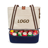 Double Layer 2 in 1 Large 30L Women Canvas Tote Beach Bag With Detachable Cooler For Picnic Shopping