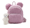 Cartoon shape pink lamb wool cloth fabric mini kid bagpack girl boy kids kindergarten backpack cute