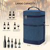 Custom Logo 2 Bottle Insulated Leakproof Wine Cooler Bag for Picnic, Travel, Wine Gifts for Women