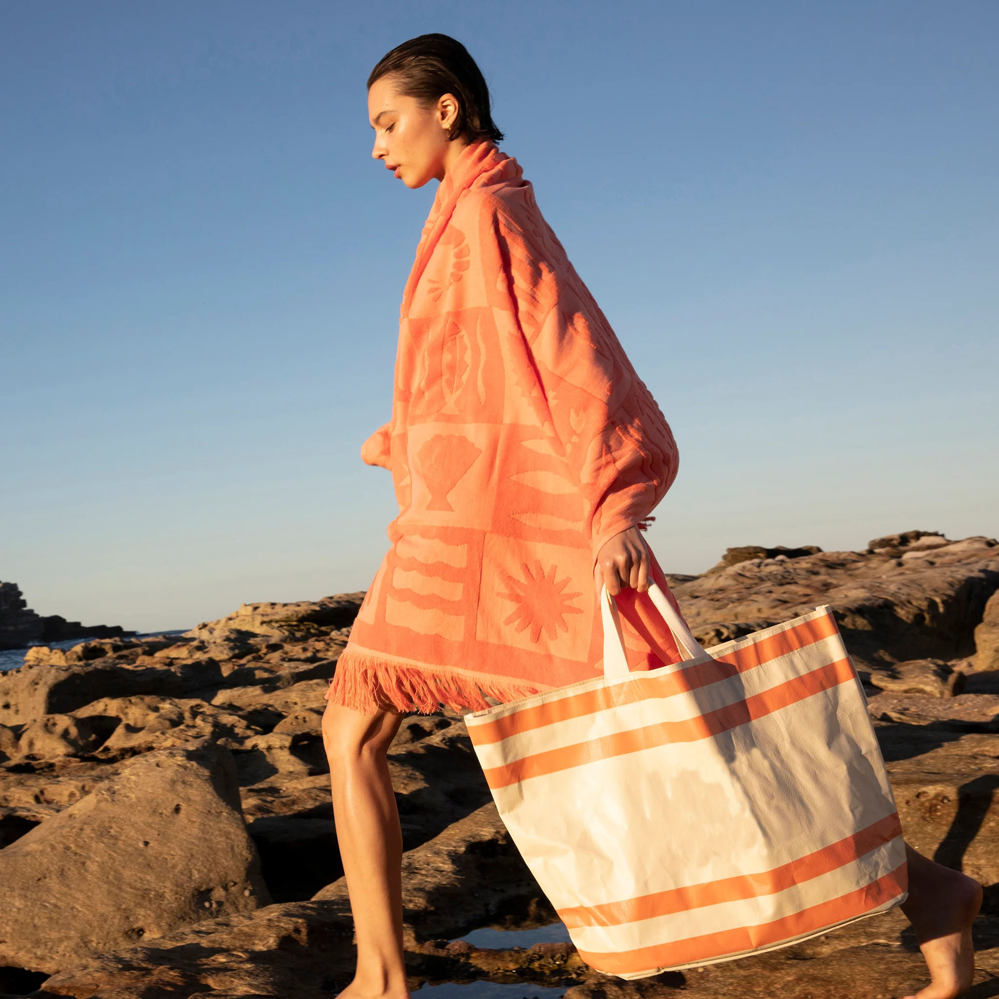 Canvas Beach Tote Cooler Bag
