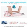 Custom Printing Compression Packing Cubes 6 Sets For Travel Extensible Storage Mesh Bags Organizers