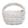 Mini Waterproof Nylon Puffy Bag with Thick Padded Down Portable Quilted Lightweight Small Puffer Tote Bag