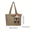 Soft Cute Puffer Tote Bag Women Shoulder Puffy Cosmetic Bags Quilted Diamond Corduroy Mini Green Handbag