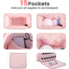 Professional Nail Polish Organizer Bag Multifunctional Travel Backpack with USB Charging Port for Nail Techs Supplies