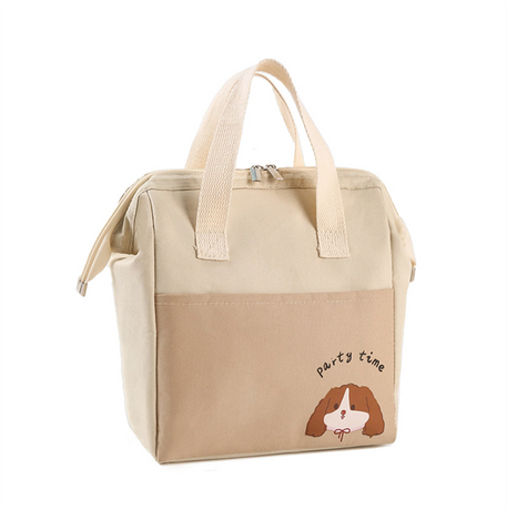 Customizable Appearance Eco-Friendly Oxford Insulated Lunch Cooler Bag Zipper Closure PEVA Portable Design Thickened Handle