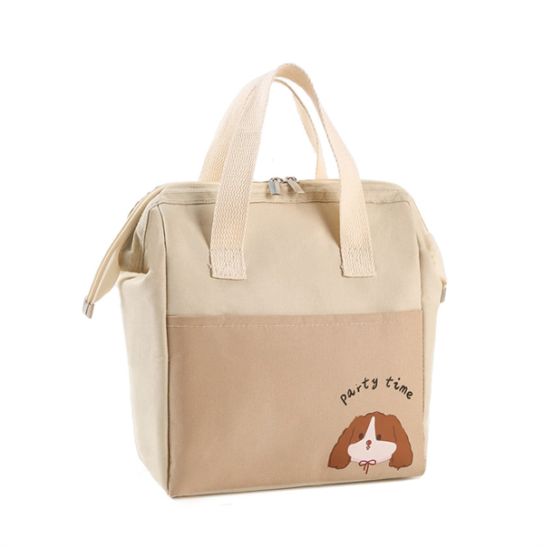 Customizable Appearance Eco-Friendly Oxford Insulated Lunch Cooler Bag Zipper Closure PEVA Portable Design Thickened Handle