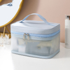 Simple Designer Custom Logo Customize Zipper Premium Travel Make Up Pouch Clear Pu Leather Cosmetic Makeup Bag