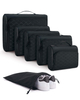 custom logo 6 piece trip cloth suitcase cubes luggage organizer bags underwear weekend compression packing cubes for travel