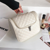 Beige Color Customizable Logo Water Resistant Wholesale High Quality New Pu Leather Makeup Tote Bag Pouch Cosmetic