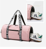 New Fashion Soft Strap Sport Gym Travel Handbag Portable Pink Sports Duffle Tote Bag with Shoe Compartment