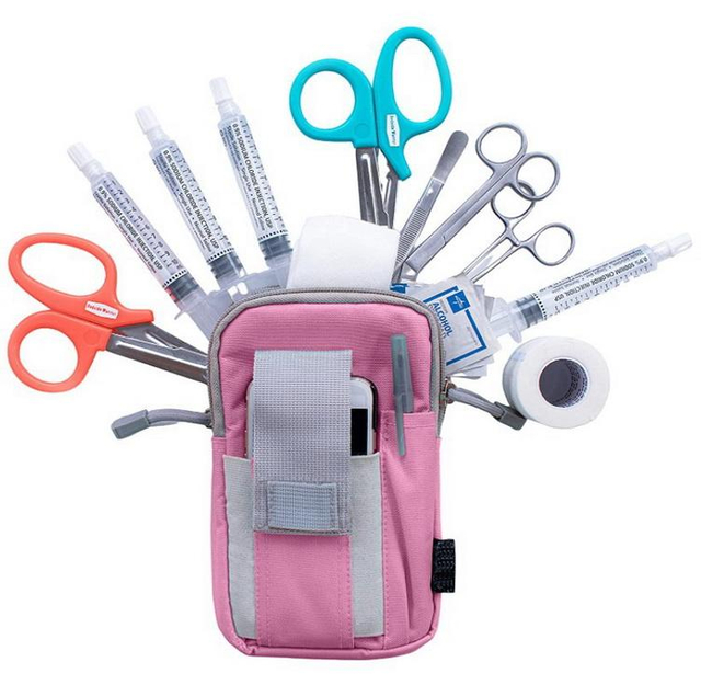Durable Waterproof Medical Nursing Tool Kits Pouch Nurse Tools Organizer Belt Waist Bag with Stethoscope Holder