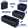 Heavy Duty Trunk Organizer Multi Compartments Large Expandable Folding Car Trunk Storage Organizer with Cooler Bag