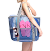 Large Zippered Lightweight Fold Up Breathable Beach Towel Bag Easy Carry Summer Beach Mesh Tote Bag Custom Logo