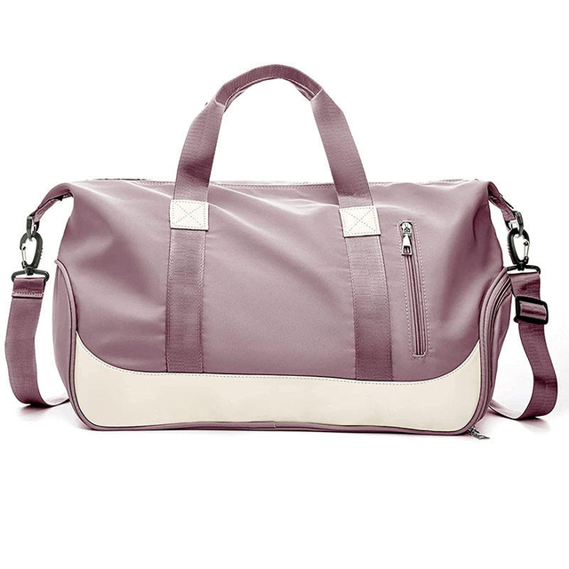 New Designer Fashion Fitness Training Carry on Bags Duffel Pink Duffle Bag with Shoe Compartment for Women Travel