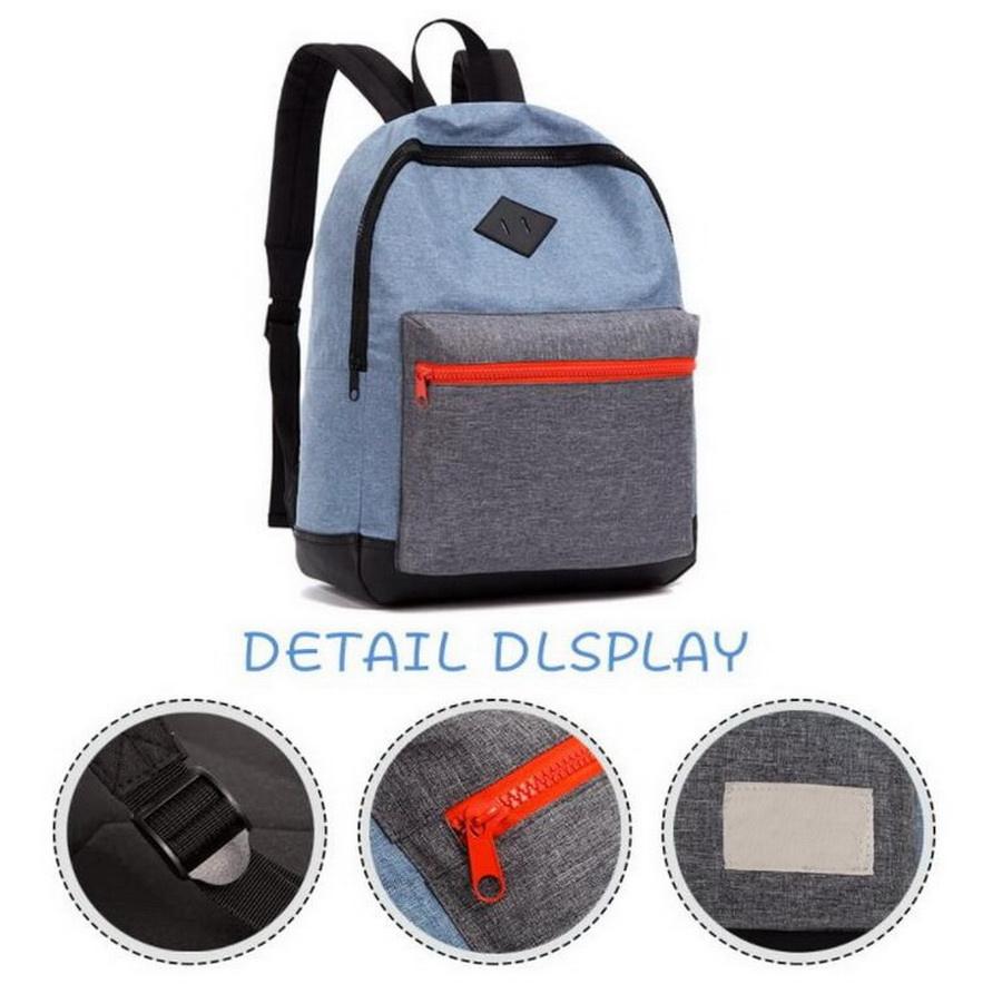 Classical Custom Logo Promotional Outdoor College Teenage Canvas Backpack Bag Durable Canvas Primary School Bags Backpack