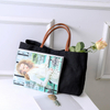 Custom Large Canvas Tote Bag Cross Body Tote Messenger Bag Women Shopping Bags