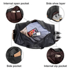 Waterproof Large Capacity Sturdy Weekender Travel Bag with Shoes Compartment Man PU Leather Travel Deffel Bags Luggage