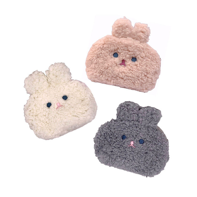 Wholesale promotion gift soft lovely cartoon rabbit plush keys coin bag wallet coins purse mini bag