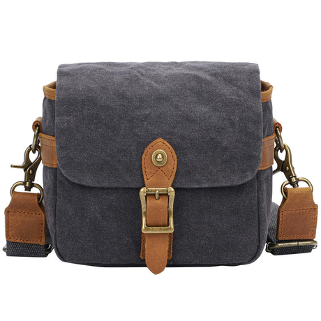 customize waterproof canvas leather camera sling bag for men women vintage padded camera bag
