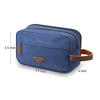 Custom Canvas Travel Toiletry Bag Cosmetic Organizer Bag with Leather Handle
