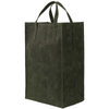 Green Heavy-Duty Reusable Waxed Canvas Tote Grocery Shopping Bag with Long Shoulder Handle