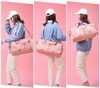 Upgraded Pink Gym Travel Duffel Bags Overnight Carry On Weekender Lady Yoga Dance Duffle Bag for Women