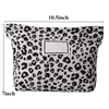 Travel Canvas Beige Leopard Personalised Makeup Cosmetic Bags Zippered Make Up Pouch Bag Skincare Toiletry Organizers