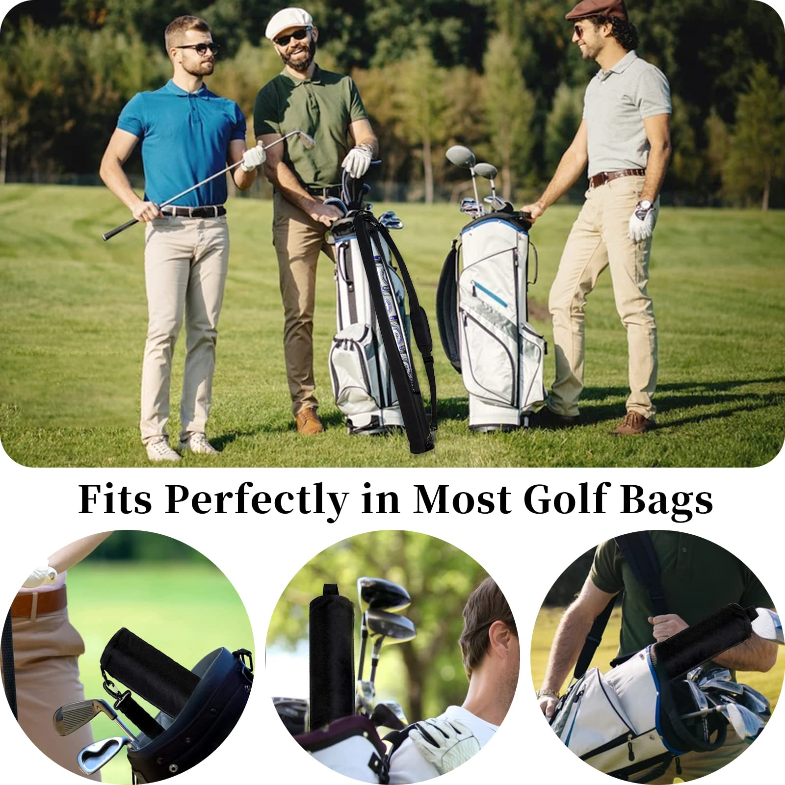 Black Golf 7 Can Cooler Sleeve thermal Insulated Beverage Cooler sleeve for Golf bag
