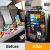 Auto Back Seat Organizer with Touch Screen Tablet Holder Car Backseat Protector Kick Mats Travel Storage Bag for Kids Children