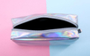 Wholesale Holographic Laser PVC Pink Cosmetic Zip Makeup Pouch Beaty Skincare Toiletry Bag for Women Girls Travel