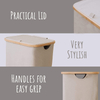 Wholesale 100 L Large Washing Baskets Bathroom Bin Bamboo Laundry Baskets with Handles Lid Removable laundry bag for Bedrooms