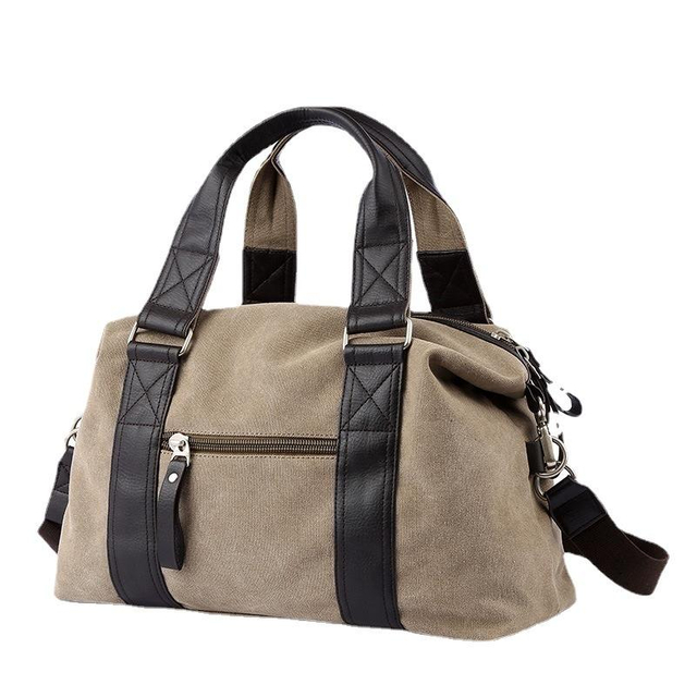 Wholesale Vintage Canvas Leather Travel Weekender Shoulder Bag Gym Sports Shoulder Duffel Bag Overnight Carryon Handbag
