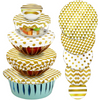 Custom Classic Style Reusable Bowl Covers Elastic Food Storage Covers Cotton Bread Covers for Food, Fruits, Leftover
