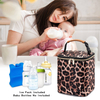 Print Pattern Soft Padded Strap Breast Milk Cooler Bag With Ice Pack Fits 4 Baby Bottles Up To 9 Ounce Baby Bottle Bag