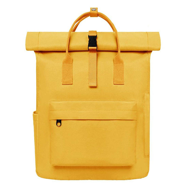 Fashion Expandable Rolltop Travel School Backpack Sports Hiking Camping Outdoor Gym Rucksack for Women Yellow Color