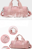 Small Girls Women Gym Sports Weekend Bag Custom Pink Duffle Bag with Logo