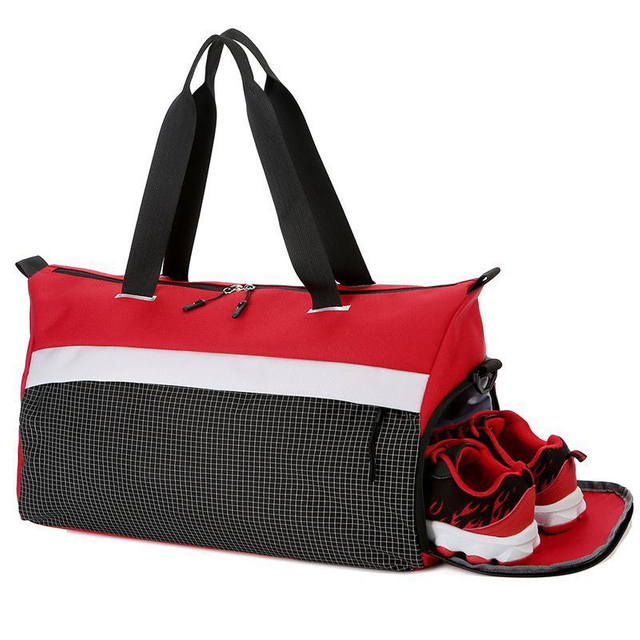 Woman Trendy Gym Sports Yoga Duffel Bags Carrying Portable Shoulder Weekend Tote Bag Duffle with Shoe Compartment