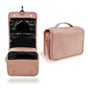 Factory Direct Sale Luxury PU Cosmetic Hanging Bag Women Travel Makeup Bag With Wet PVC Pocket