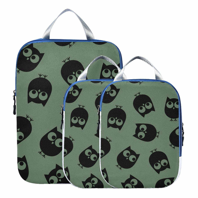 Custom Logo Travel Packing Cubes 3 Pcs Set Suitcase Organizer Travel Bags Packing Cubes for Travel Compression