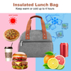 1Women Freezable Lunch Tote Bag Organizer Reusable Cooler Lunch Box Adult Outdoor Picnic Insulated Lunch Bag with Pocket