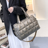 Large Capacity Shopping Fashion Women Customised Tote Winter Warm Cotton Puffer Bag Puffy Bags