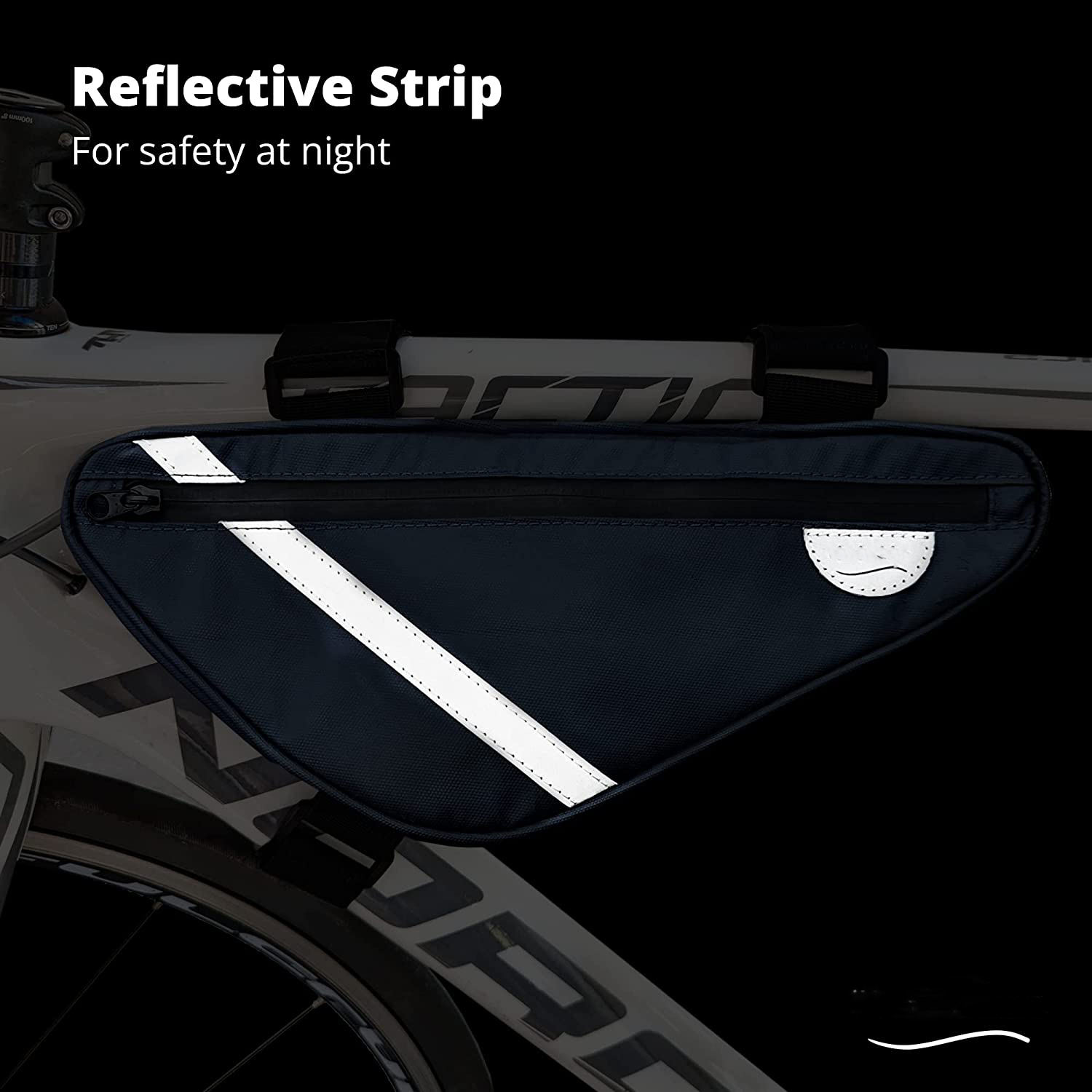 Waterproof Wear Resistant Reflective Bicycle Front Crossbeam Tube Storage Bag Triangle Bike Frame Bag